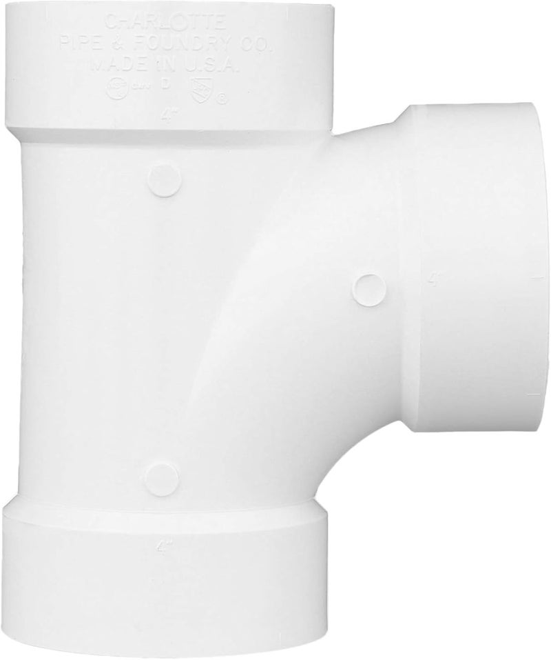 CHARLOTTE PIPE 4 Inch DWV Sanitary TEE for Drain, Waste and Vent Applications - Image 4